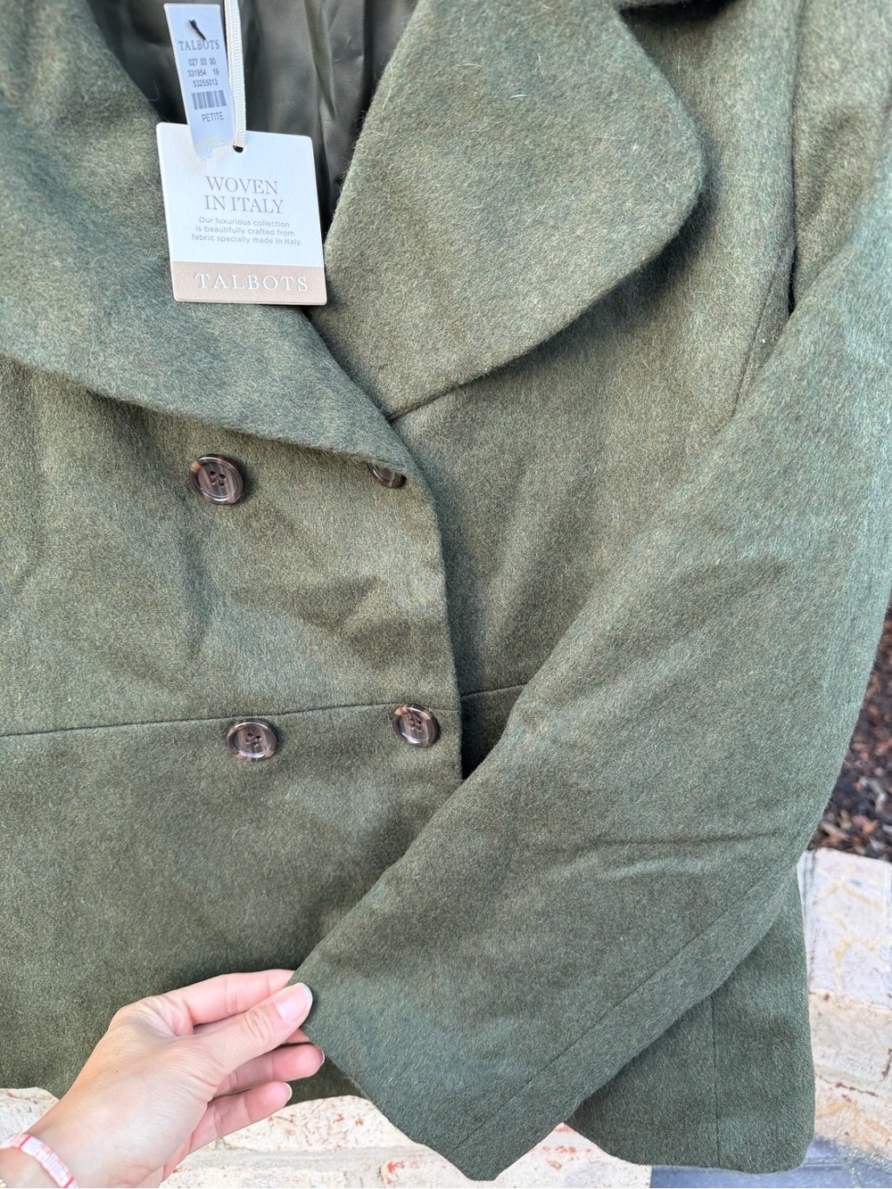 Talbots Petite Brushed Italian Wool Double Breasted Jacket - Picture 6 of 7